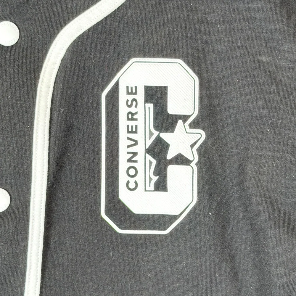 Converse All Star Athletic Dept Baseball Jersey Shirt Youth Large 12-13 Black